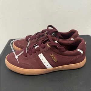 Guess Burgundy and White Women's Sneakers